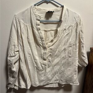Steven Alan White Top Peasant Blouse